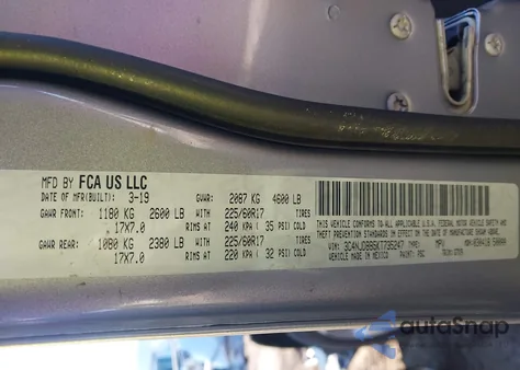 2019 Jeep Compass Latitude 4X4 from USA, damaged, VIN 3C4NJDBB5KT735247